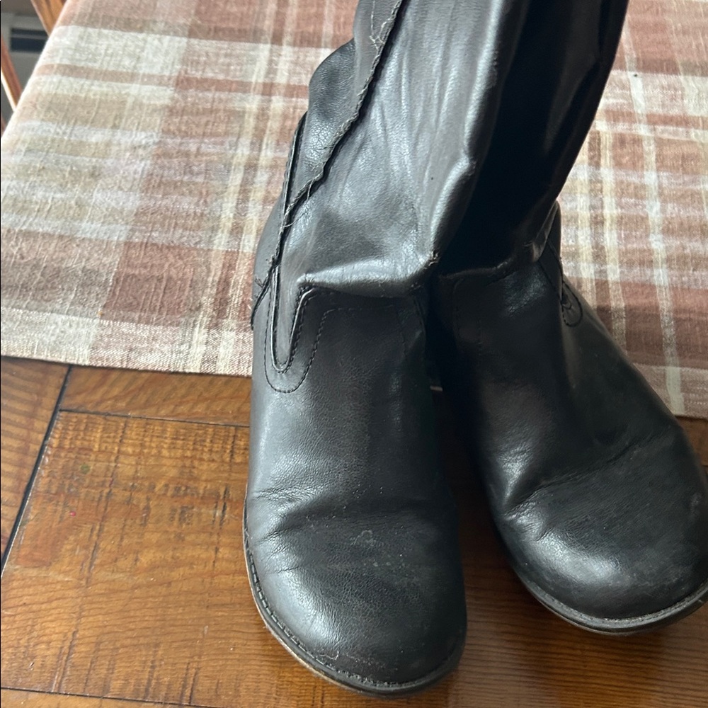 MIA Black Leather Knee-High Boots - Picture 3 of 7